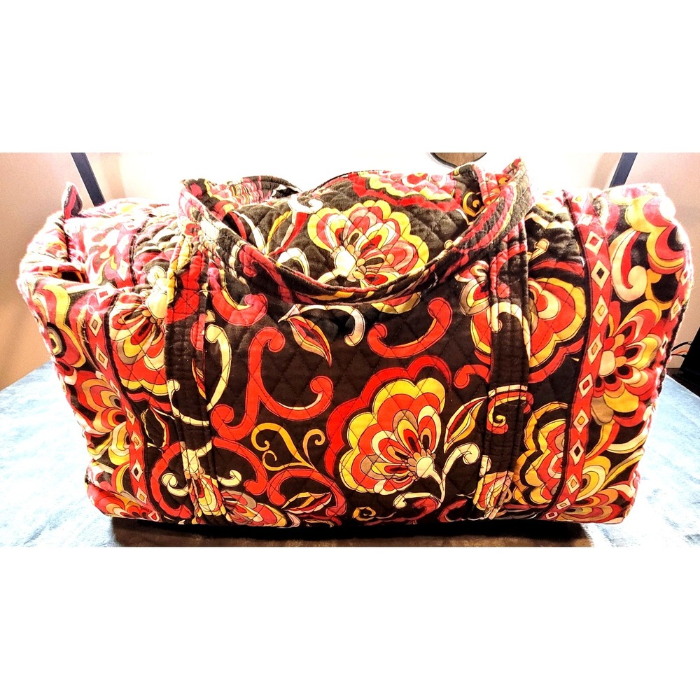 Vintage Vera Bradley Puccini Weekender Duffel Bag Quilted Floral Travel Luggage